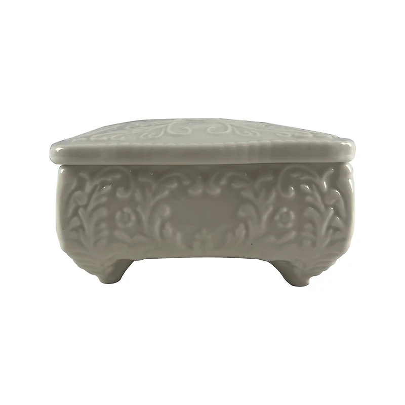 5.5" White Ceramic Jewelry Box Tabletop Décor by Ashland®