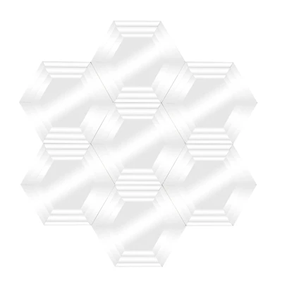 41" Silver Glass Glam Hexagon Wall Mirror