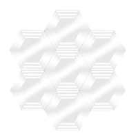 41" Silver Glass Glam Hexagon Wall Mirror