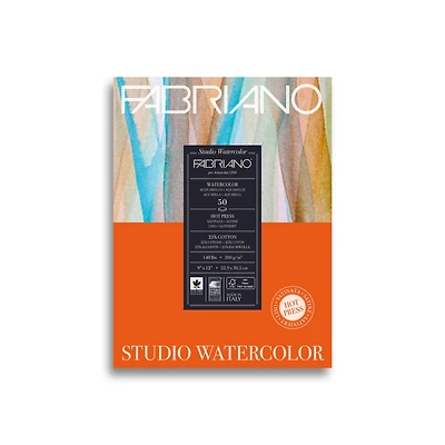 Fabriano® Studio Watercolor Hot-Press Pad, 9" x 12"
