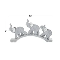 14" Silver Glam Elephant Sculpture
