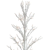 6ft. Pre-Lit White Cascade Twig Artificial Christmas Tree, Clear Lights