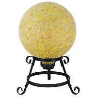10" Orange and Yellow Speckled Glass Garden Gazing Ball