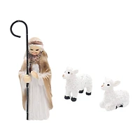 Mini Shepherd & Lambs Decoration Set by Ashland®