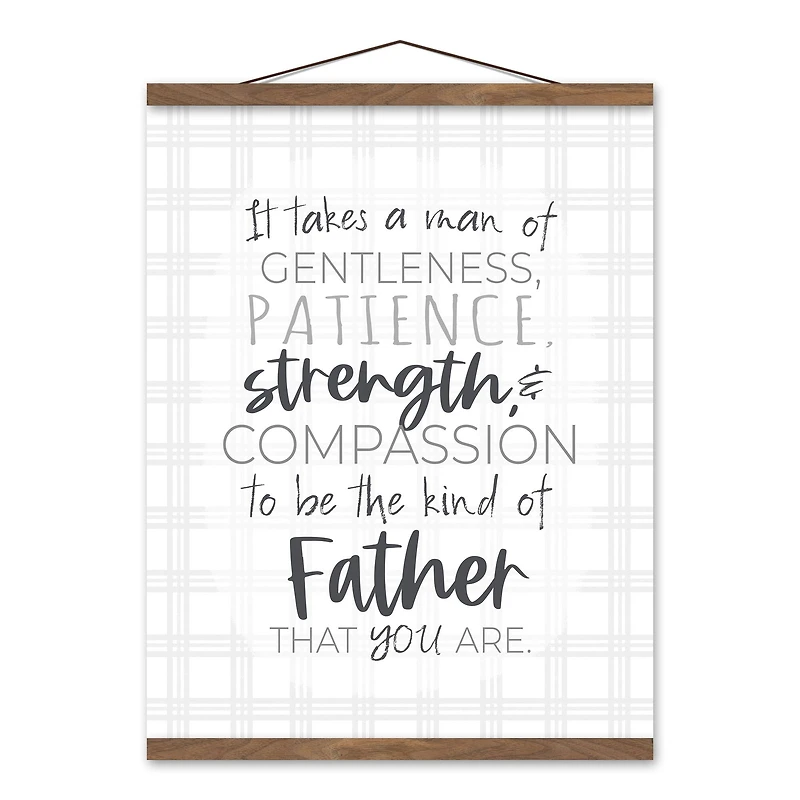 The Father That You Are Teak Hanging Canvas