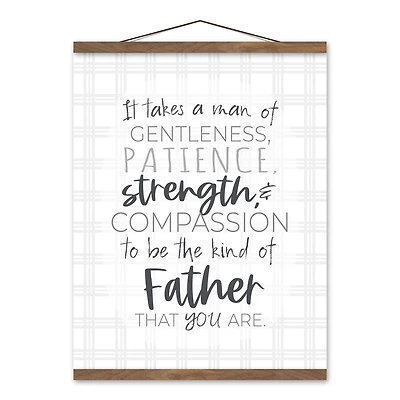 The Father That You Are Teak Hanging Canvas