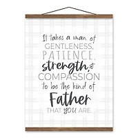 The Father That You Are Teak Hanging Canvas