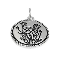 Silver Plated Antique Flowers Charm by Bead Landing™