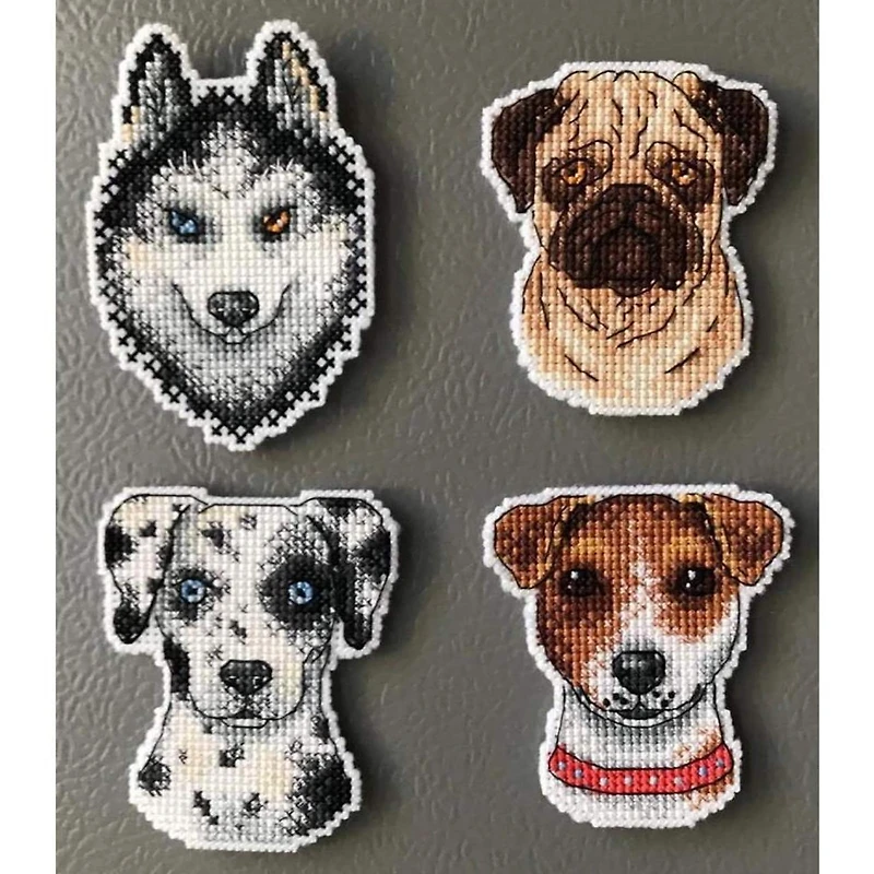 MP Studia Who Said Woof? Magnets Plastic Canvas Counted Cross Stitch Kit