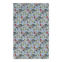 Floral Rooster Collage Blue 16" x 25" Towel Set