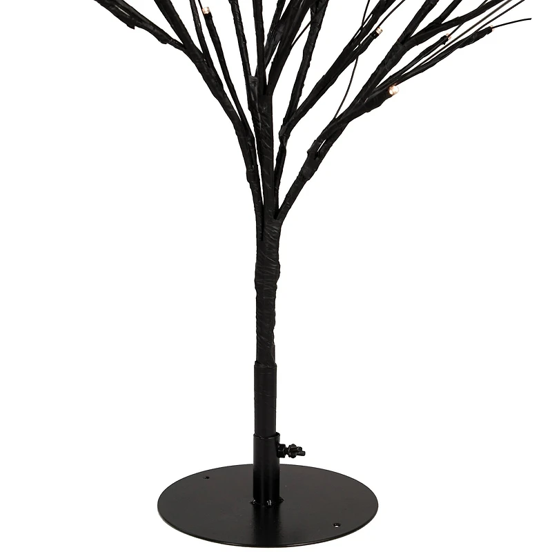 39" LED Lighted Black Halloween Twig Tree, Warm White Lights