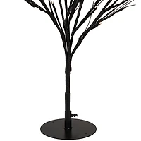39" LED Lighted Black Halloween Twig Tree, Warm White Lights