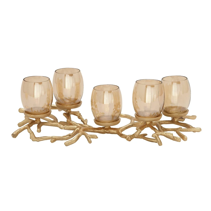 6" Gold Aluminum Coastal Candle Holder