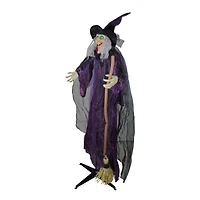 5.5ft. Lighted & Animated Witch Halloween Figure Decoration