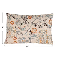 Hello Honey® 14" Floral Cotton Lumbar Accent Pillow