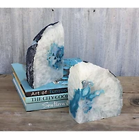 Blue Agate Bookends Set of 2