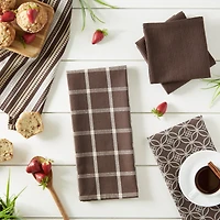 DII® Assorted Dark Brown Dishtowel & Dishcloth (Set of 5)