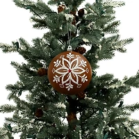 2 Pack 4.7" Gingerbread Snowflake Shatterproof Ball Ornaments by Ashland®