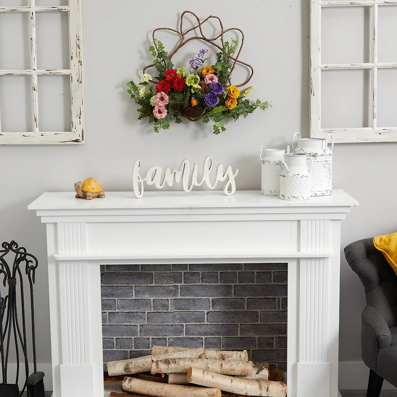 22” Spring Floral Wreath