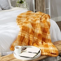 DII® Pumpkin Spice Farmhouse Plush Plaid Throw
