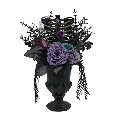 16.5" Floral Urn with Skeleton Bust Tabletop Décor by Ashland®