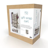 Honey Can Do Taupe Wrapping Paper Storage Cart with Wheels