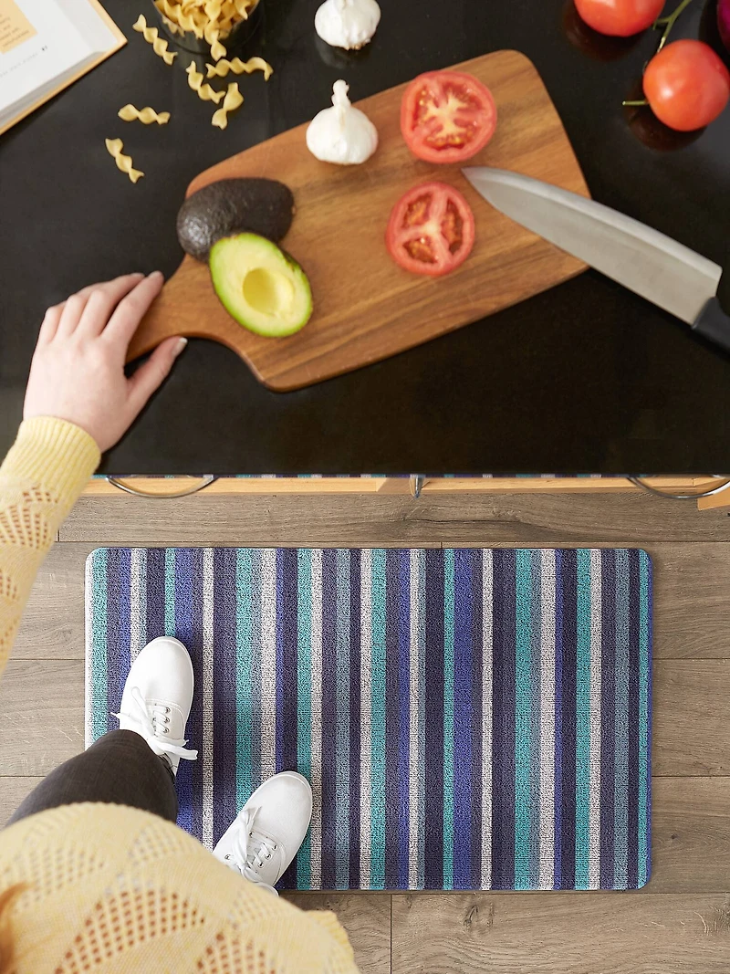 DII® Blue Tonal Stripe Tufted Mat