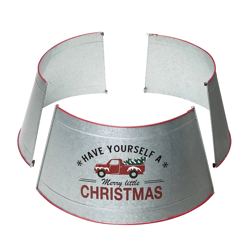 Glitzhome® Silver 26" Truck Metal Tree Collar