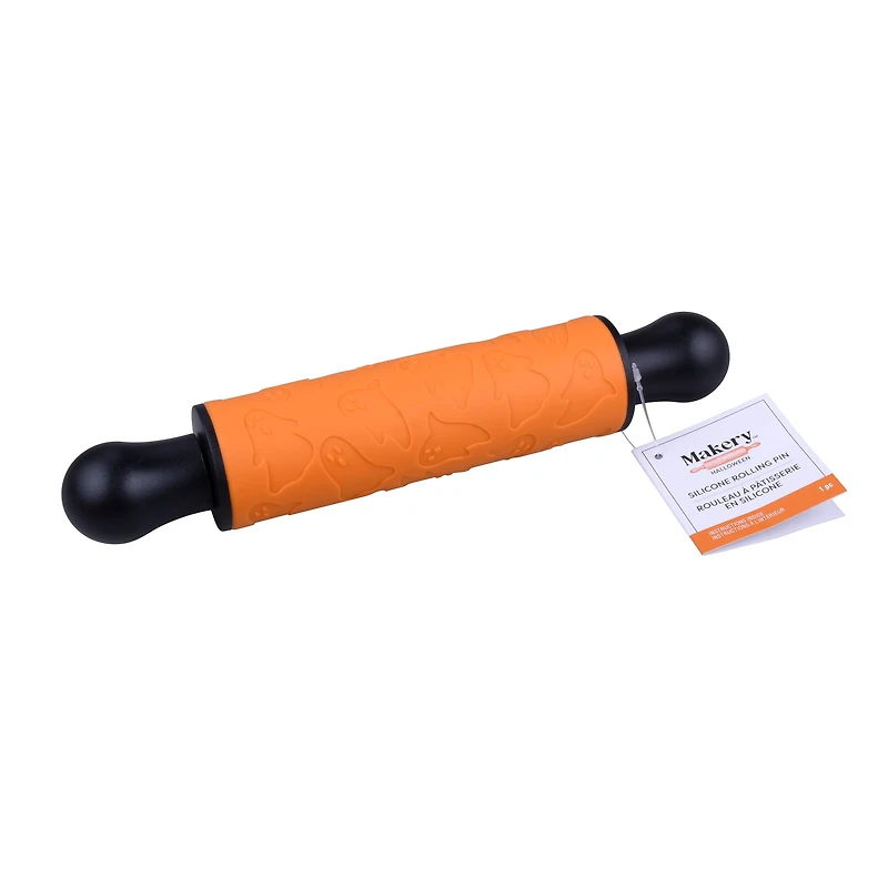 Orange & Black Ghost Silicone Rolling Pin by Makery™