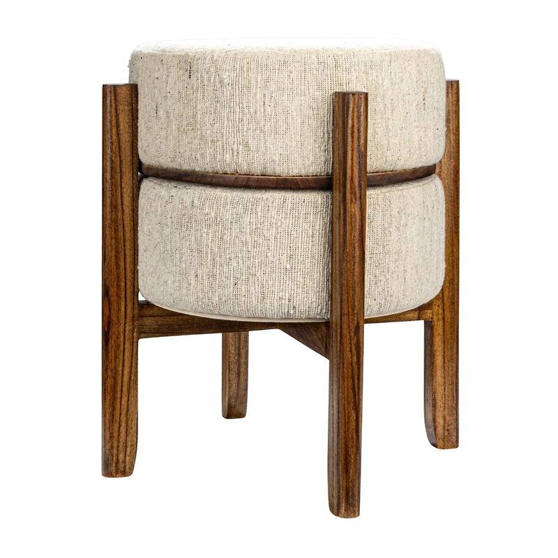 Hello Honey® 22" Woven Cotton & Wool Blend Table to Stool with Oak Wood Legs