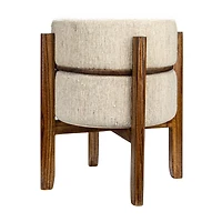 Hello Honey® 22" Woven Cotton & Wool Blend Table to Stool with Oak Wood Legs