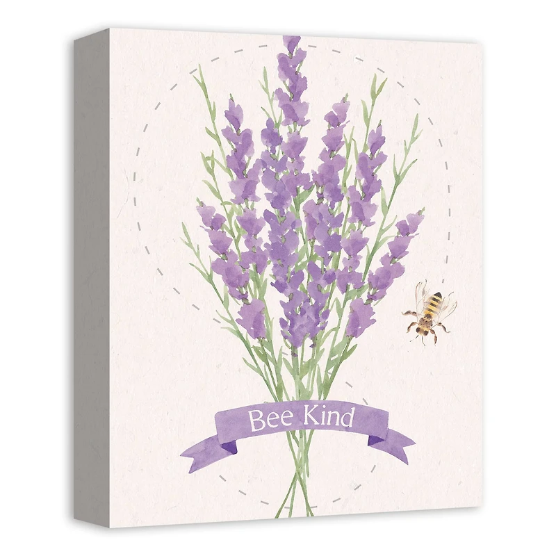Bee Kind Lavendar 11" x 14" Canvas Wall Art