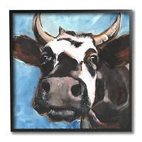 Stupell Industries Farm Cattle Close Up Countryside Animal Portrait,12" x 12"