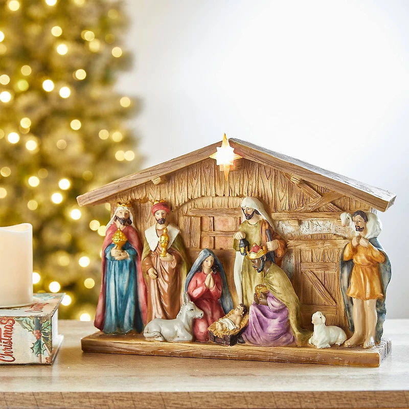 Glitzhome® 9" Nativity Décor