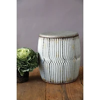 Hello Honey® 17.5" Rustic Round Metal Barrel End Table