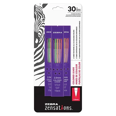 Zebra Zensations™ Colored Mechanical Lead Refills, 3ct.