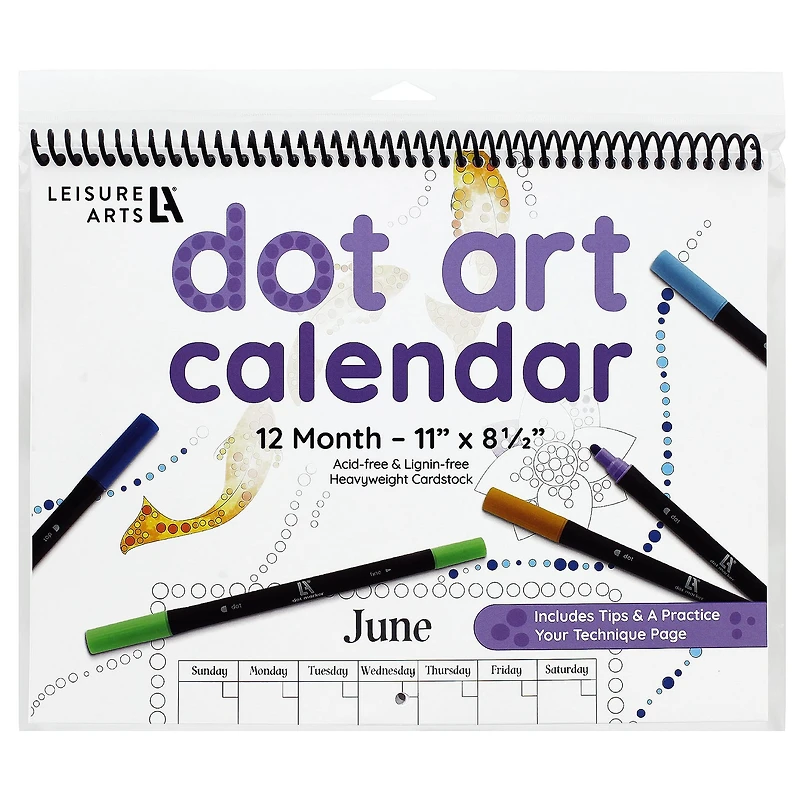 Leisure Arts® Dot Art 8.5'' x 11'' Calendar