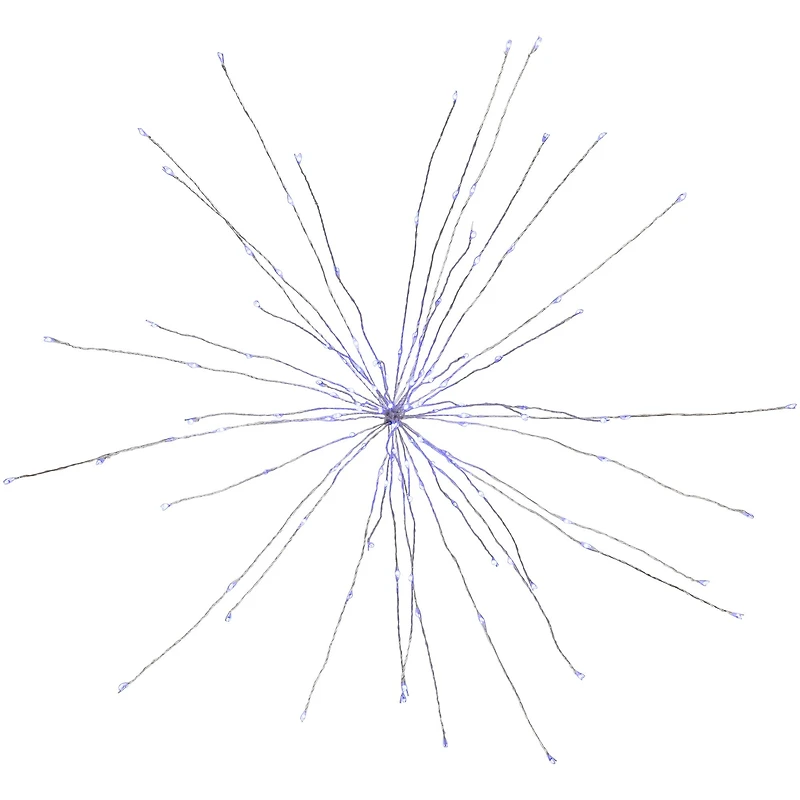 20" LED Lighted Firework Silver Branch Christmas Decoration