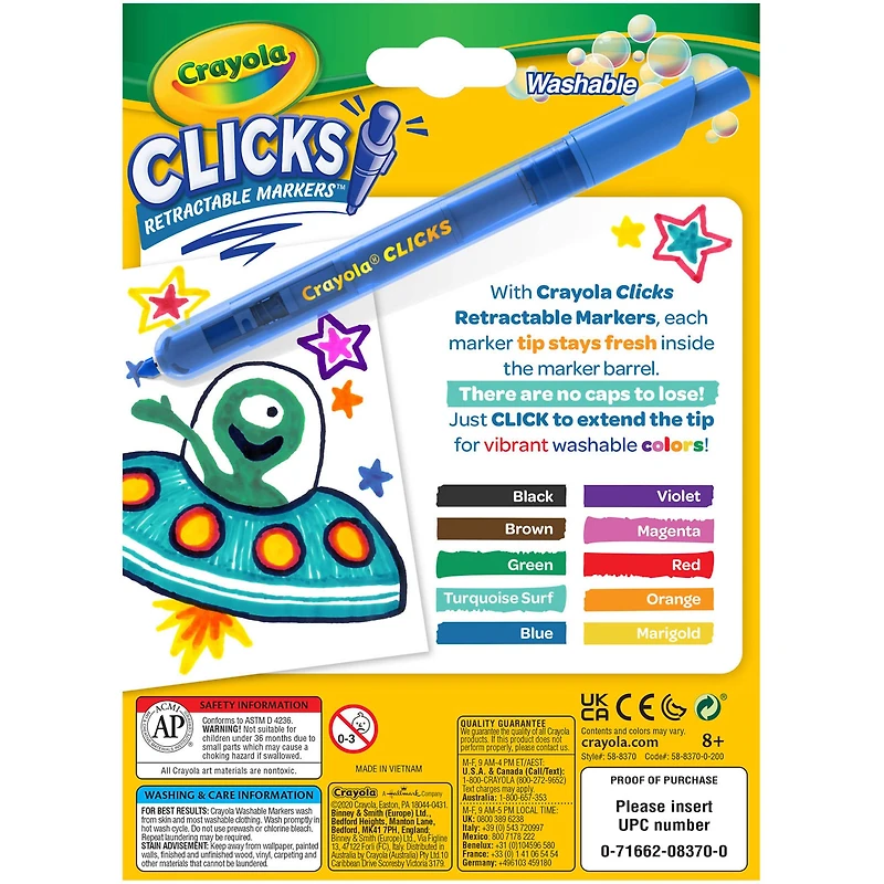 Crayola® CLICKS Retractable Markers™, 2 Packs of 10