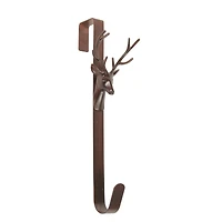 15.25" Brown Rustic Deer Over the Door Wreath Hanger