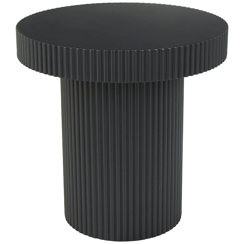 Black Dimensional Ribbed Accent Table