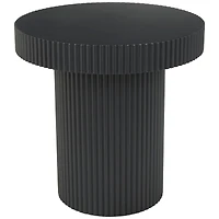 Black Dimensional Ribbed Accent Table