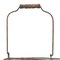 16" Silver Metal Farmhouse 2-Pot Planter