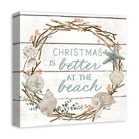 16" Christmas is Better at the Beach Canvas Wall Décor