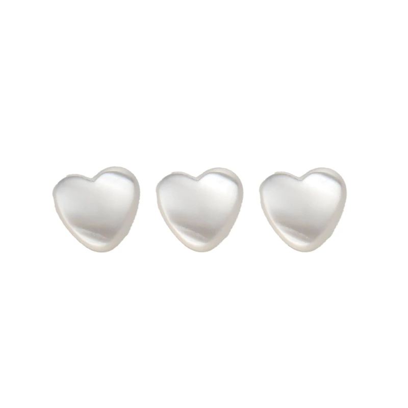 LaMode 7/16" Pearlescent White Heart Buttons, 3ct.