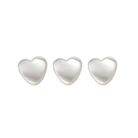 LaMode 7/16" Pearlescent White Heart Buttons, 3ct.