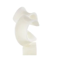 19.5" White Polystone Abstract Twisted Wave Decorative Sculpture with Elevated Base