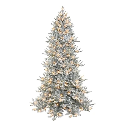 7.5ft. Pre-Lit Flocked Royal Majestic Artificial Christmas Tree, Multicolored Lights