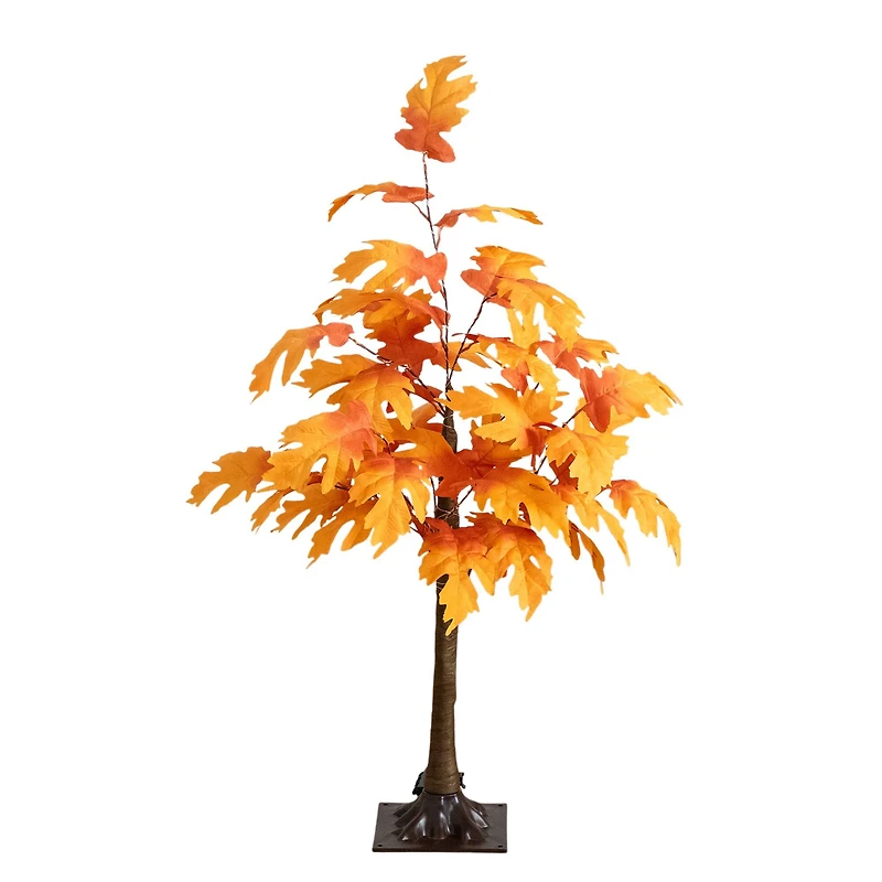 3ft. Pre-Lit Autumn Maple Artificial Fall Tree with 80 Warm White LED Lights
