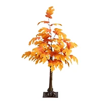 3ft. Pre-Lit Autumn Maple Artificial Fall Tree with 80 Warm White LED Lights